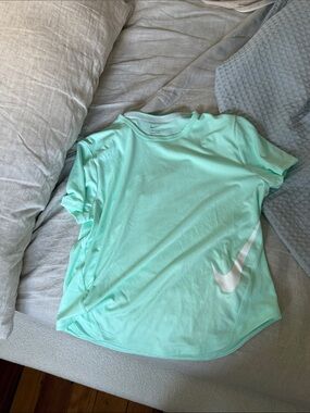 Nike Mint-Cool Green Athletic Tee with White Swoosh